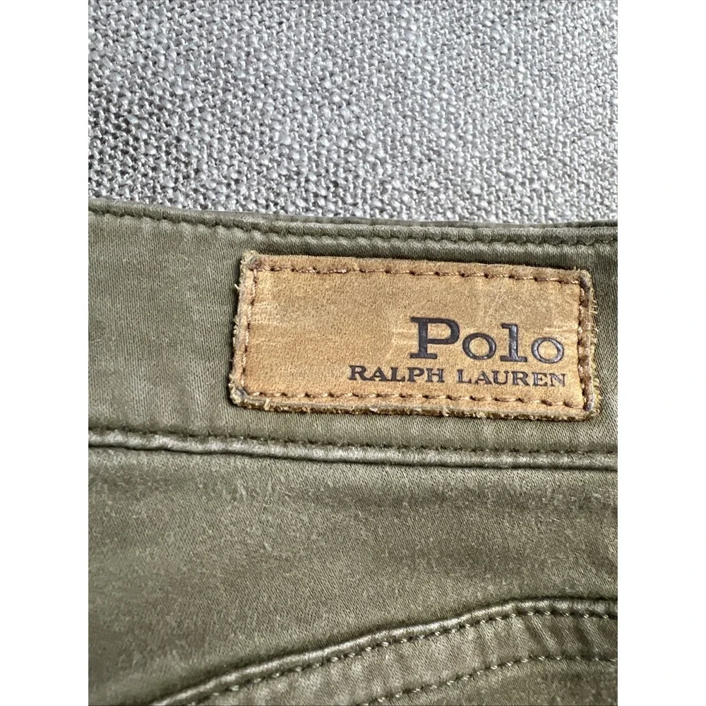 Polo Ralph Lauren Olive Green Denim Tompkins Skinny Jeans Mens 29 Pants MidRise